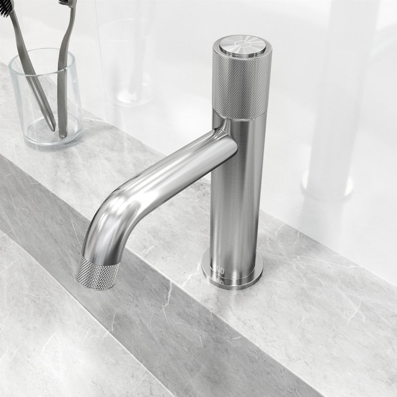 Apollo 8" H Single Handle Single Hole Bathroom Faucet, Brushed Nickel