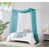 Blanc / bleu sarcelle