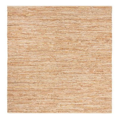 Tapis beige en cuir tressé à la main