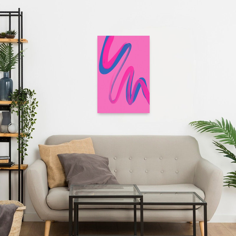 Vivid Swirl Dance Abstract Bold Colorful Lilac Violet Wall Art Print 1 Piece Wrapped Canvas Wall Art, 60.96cm H x 40.64cm W