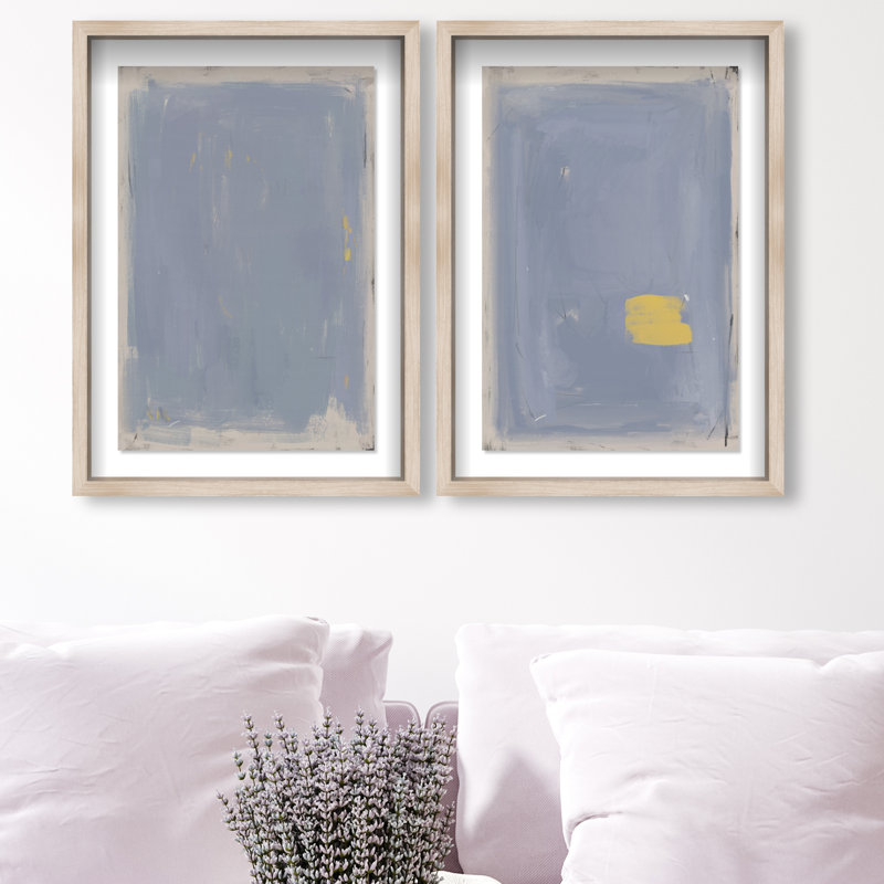 Painted Morning Set by Oliver Gal, 25" H x 17" W, Natural Oak Shadowbox