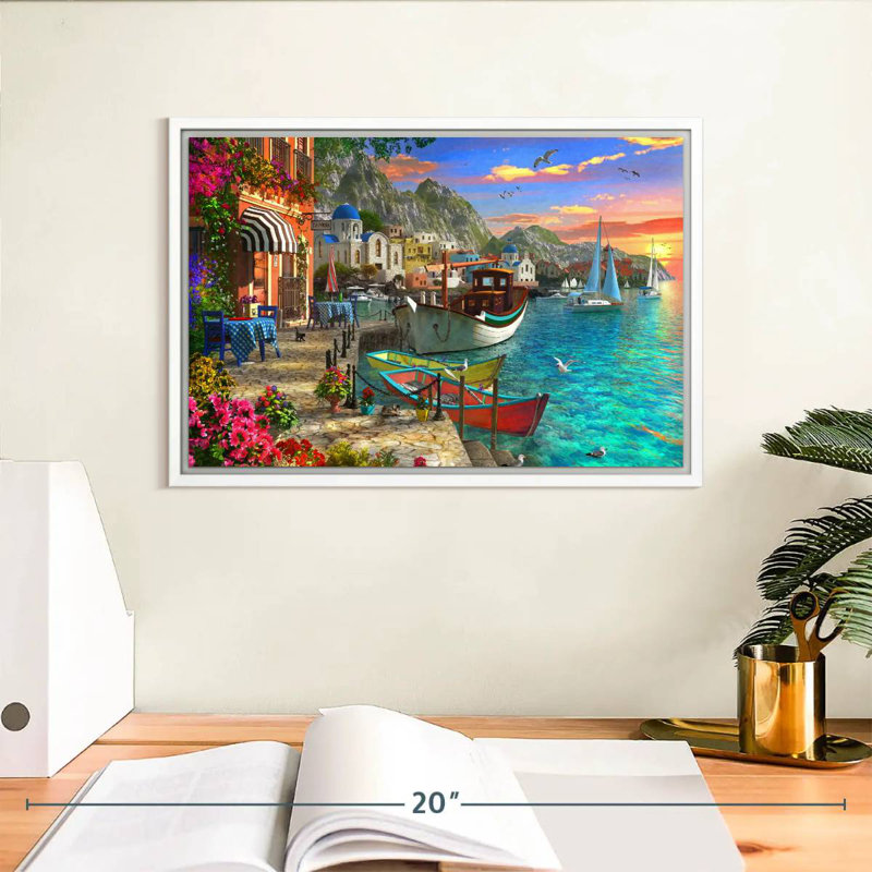Grandios Grèce, Cadre flottant blanc, 13 po x 9 po