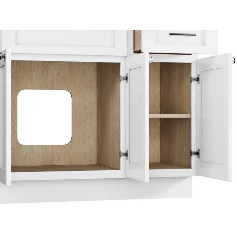 Ensemble de meuble-lavabo simple 66 po Disar, Blanc