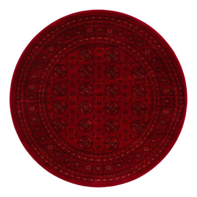 Amro Geometric Area Rug in Red