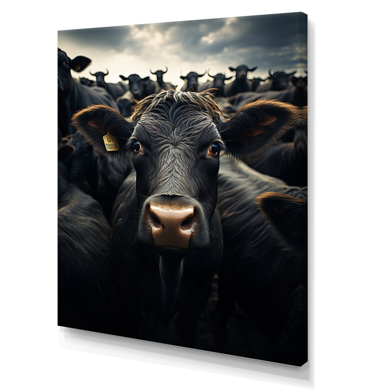 Bétail «Silent Force II», reproduction sur toile, Toile tendue, H 44 po x l 34 po x P 1,5 po