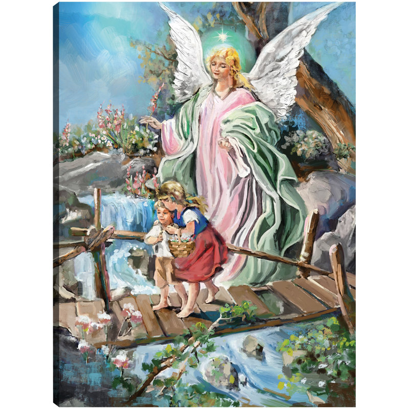The Guardian Angel by Studio Arts Canvas Art Print, 14" H x 11" W x 1.5" D