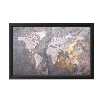 Carte du monde-Rock par Michael Tompsett-reproduction de photo encadrée sur acrylique