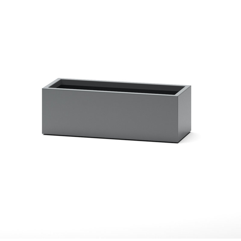 Rosann Handmade Planter Box, Gray, 12" H x 36" W x 14" D