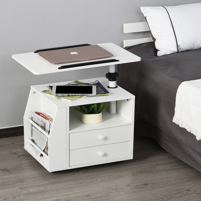60cm W Steel Bedside Table