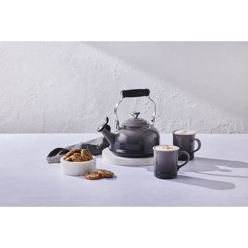 1.7 Qt. Enamel on Steel Whistling Tea Kettle, Oyster