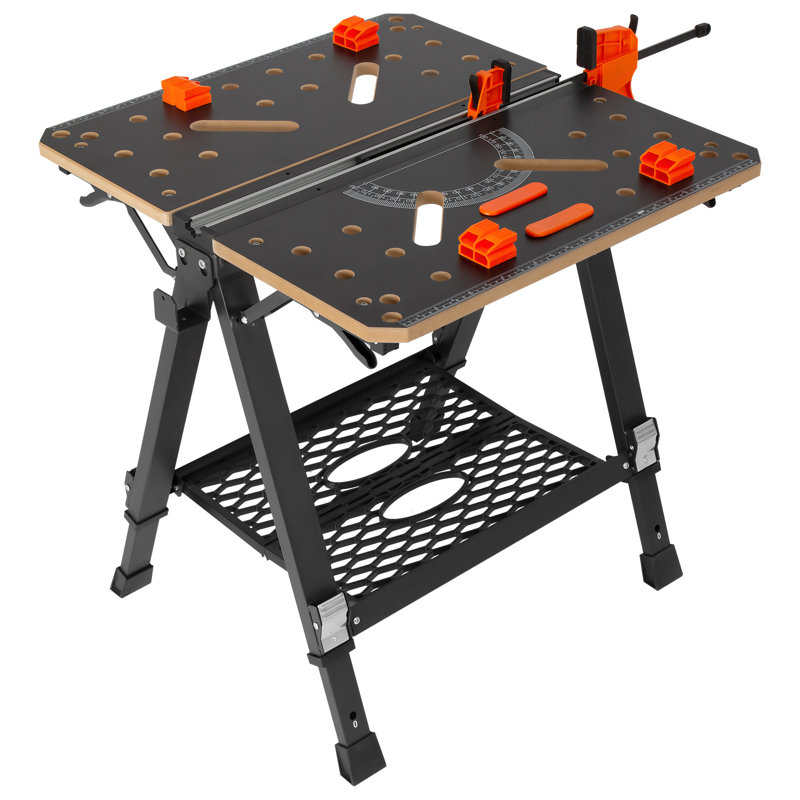 68.6cm W Manufactured Wood Top Height-Adjustable Workbench