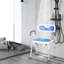 Chaise de douche réglable avec dossier et accoudoirs, siège de bain antidérapant et rembourré Eva pour personnes âgées et pour personnes à mobilité réduite, capacité de 299 lb