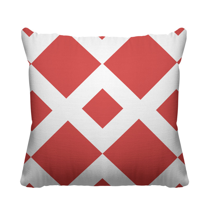 Coussin décoratif intérieur / extérieur Farrell, 15 po x 15 po, Corail, Carré
