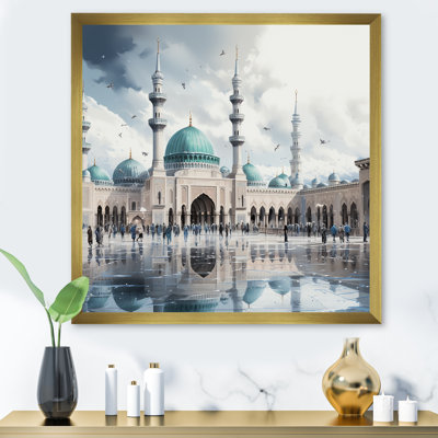 «Mosquée blanche et bleue», art mural