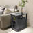 Algol Tray Top Black End Table with Storage and Fast Charging Station