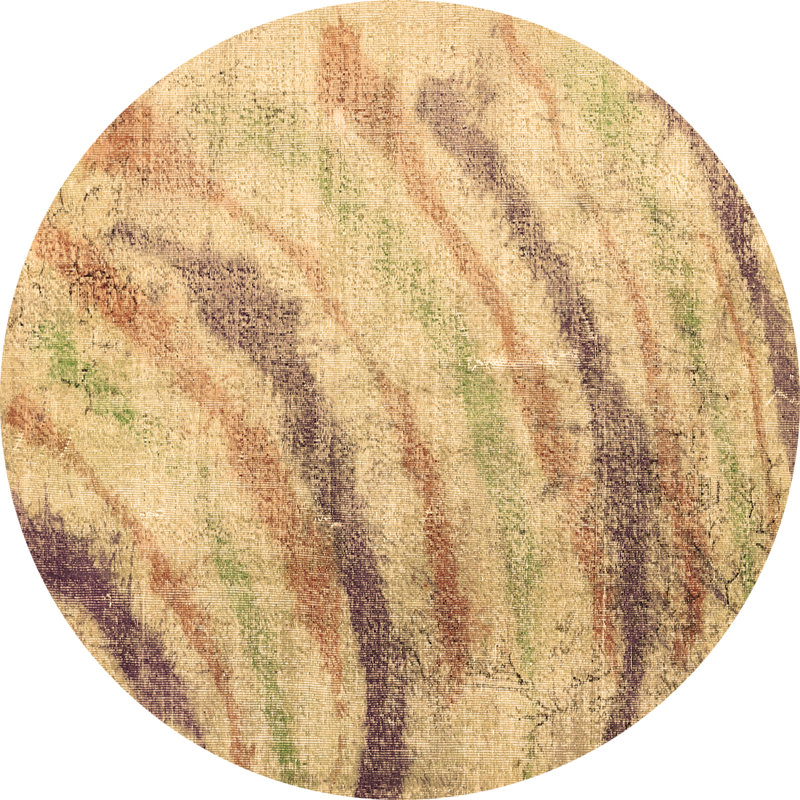 Tapis brun lavable à la machine Baume Contemporary 368, Rond 3 pi