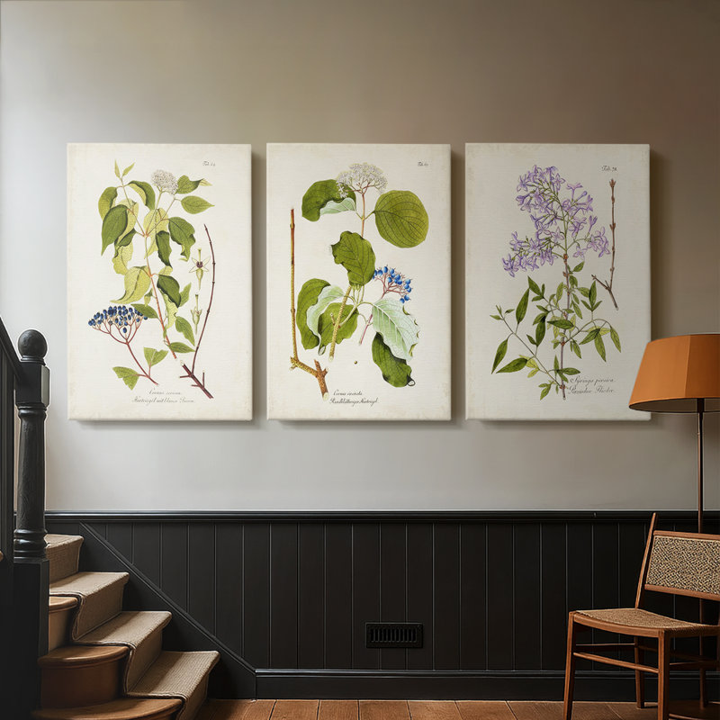 Arbre en fleurs I - Toile tendue avec châssis sur mesure - 3 pièces