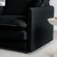 Canapé Mid-Century moderne, 3 avec chenille noire, structure en bois massif, éponge, tissu respirant pour une vie merveilleuse, revêtement en chenille, coussins d'accoudoirs, plaisir