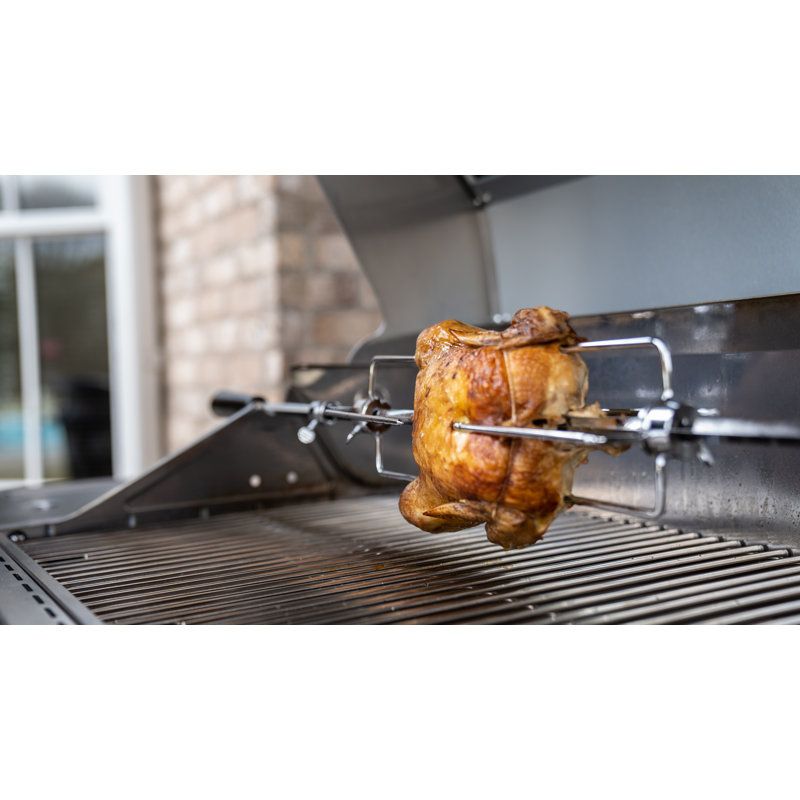 41-Inch Stainless Steel Rotisserie Kit for Gas Grills