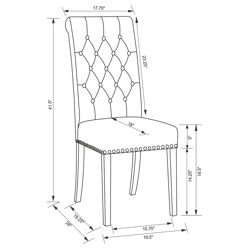 Chaise d'appoint Millville, Espresso rustique, Gris