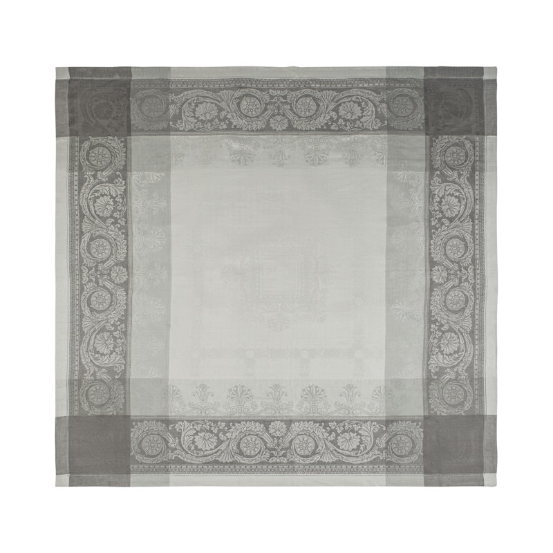 French Home Linen Cleopatra Tablecloth, 71" L x 71" W, Shades of Gray