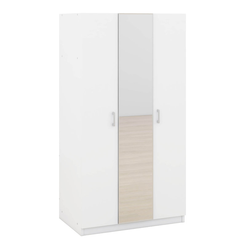 Armoire-penderie à 3 portes avec armoire, armoire et tiroirs, Blanc