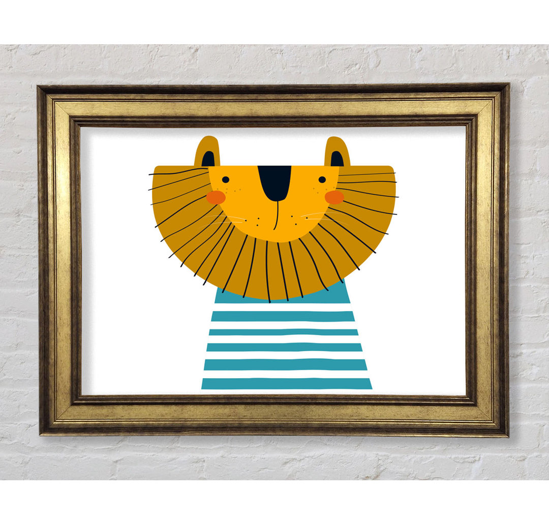 Lion In Striped Clothes - Einzelner Bilderrahmen Kunstdrucke