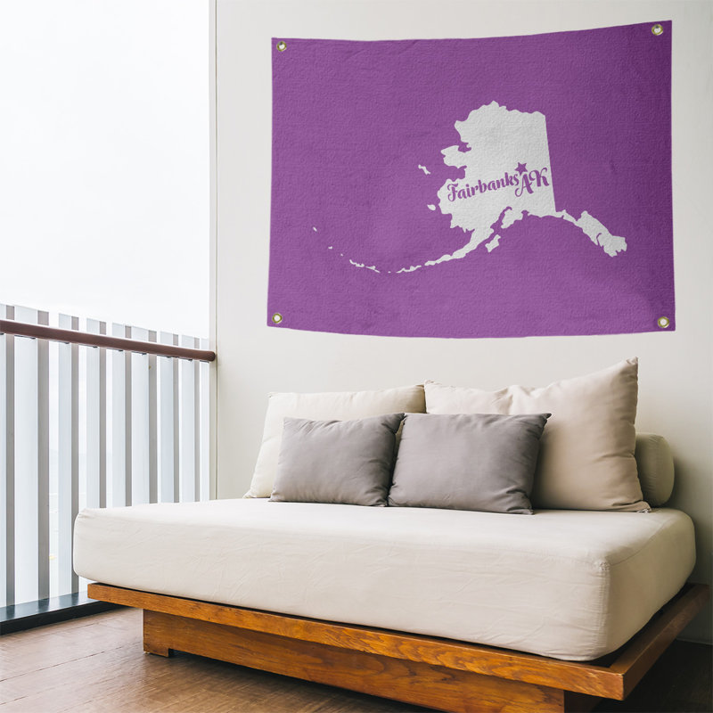 Tapisserie murale alaska fairbanks, H 26 po x l 36 po, Violet