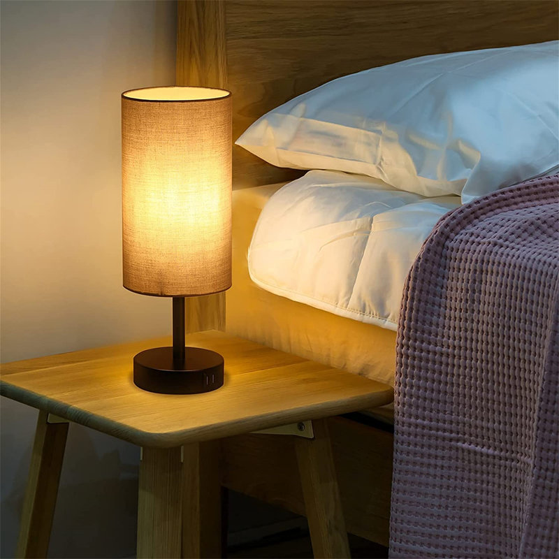 Metal Table Lamp, Black, Grey