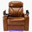 Leaon Vegan Leather Power Reclining Cinema Seat with Cup Holder-88365189