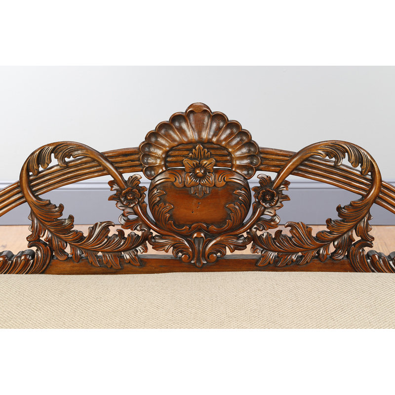 Banc ovale en bois d'acajou Madonna