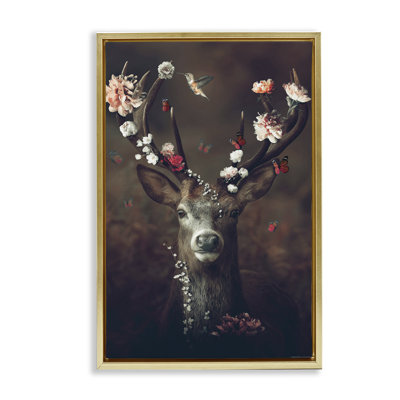 Toile flottante encadrée de fleurs parsemée de bois par Reinders