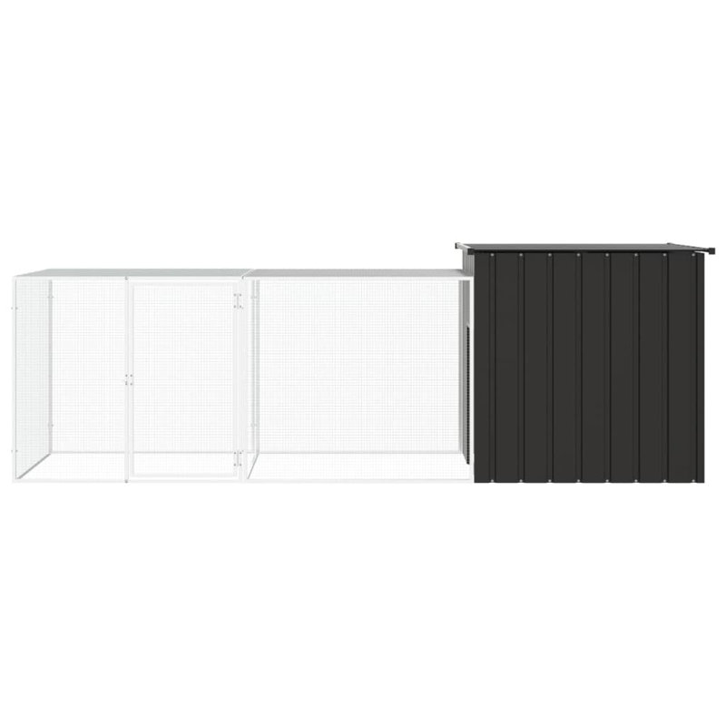 Cage à poulet Davier, H 39,4 po x l 35,8 po x L 118,1 po, Gris anthracite