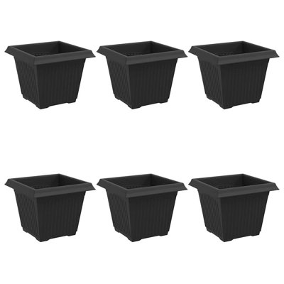  Square Flower Pot 6 Pcs Plastic
