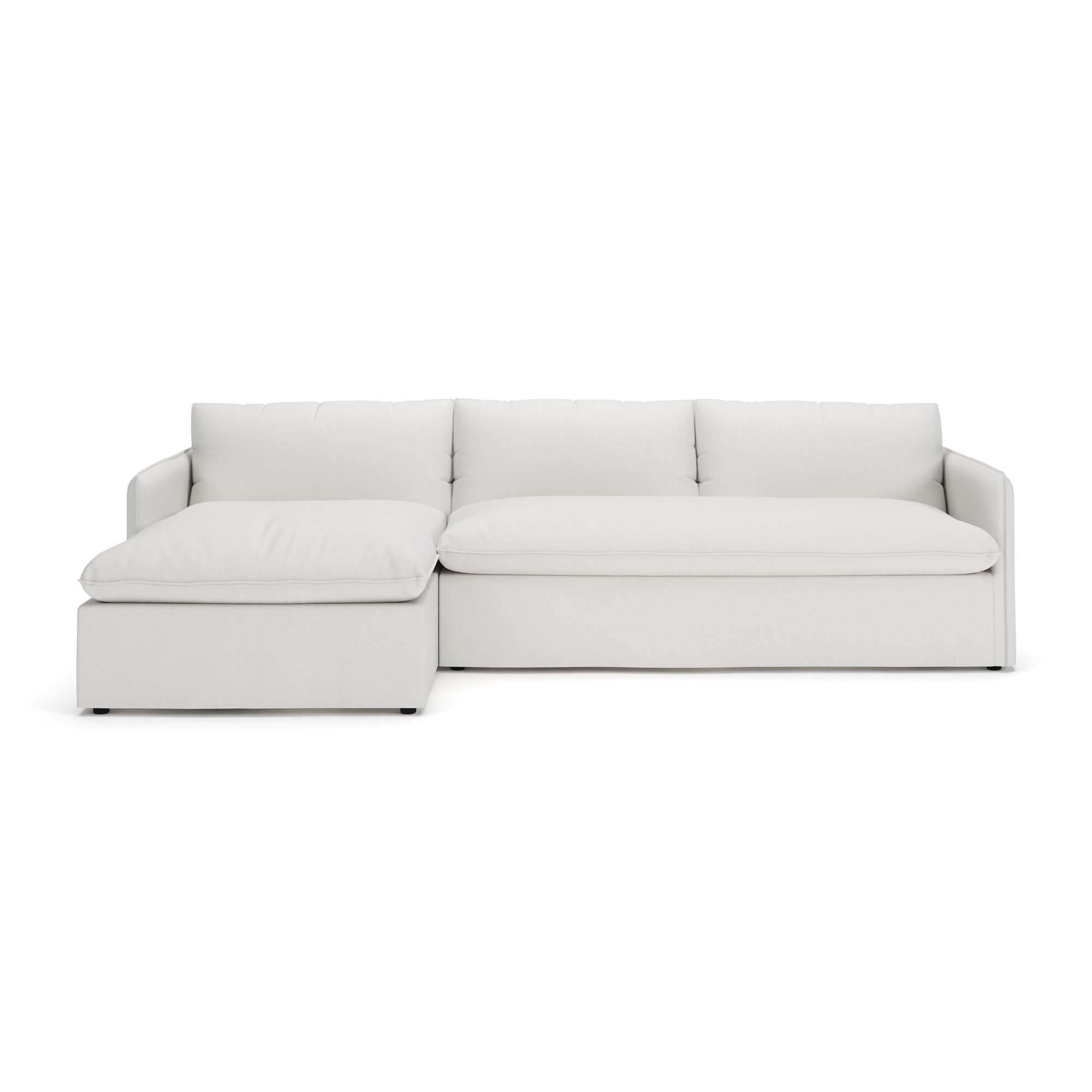 Bellatrix Upholstered L-Sectional, Macarena Beige, Left Hand Facing