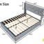 Queen Size Bed Frame With Storage - Lift Up Storage Bed With Modern Wingback Headboard, USB Ports, Bed Frame, Maximized Storage And Space Efficiency-1906874014