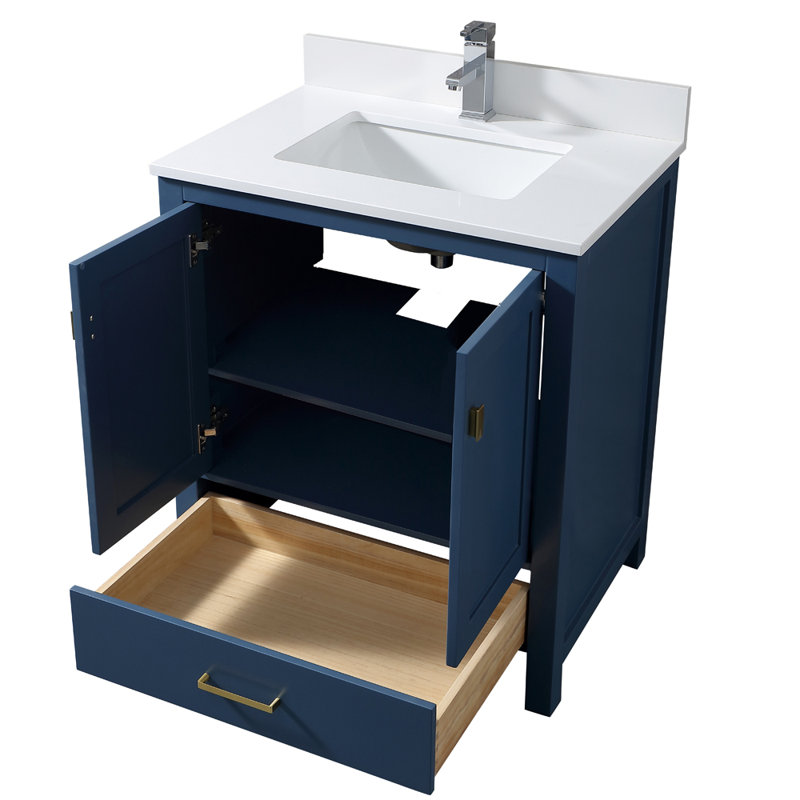 Ensemble de meuble-lavabo simple 30 po Mccaslin, Bleu