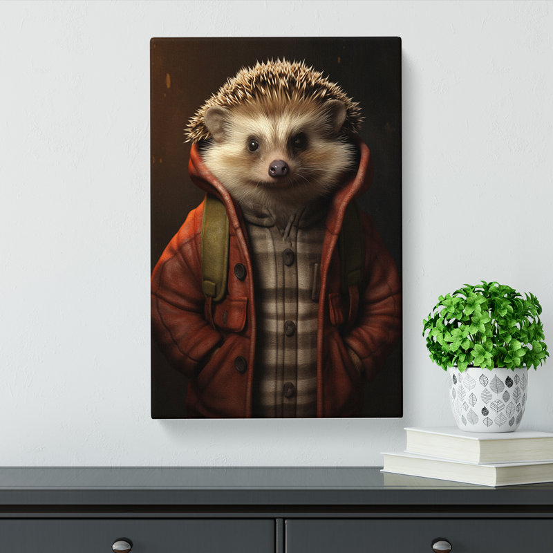 Hedgehog Tachisme - Wrapped Canvas, 76cm H x 50cm W x 3cm D