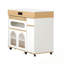 Îlot de cuisine avec plateau pliable extra-long et 2 portes en verre-1679451253