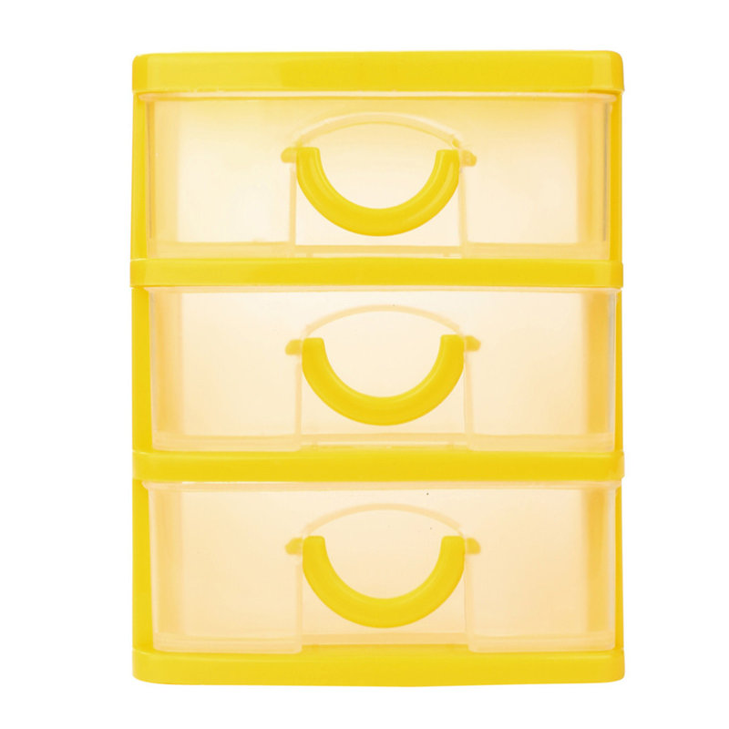 Plastic Desktop Drawer Sundries Case Small Objects, Yellow