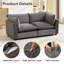 Profondeur de l'assise du canapé modulaire en chenille 74,8 po 74 po-1179199126