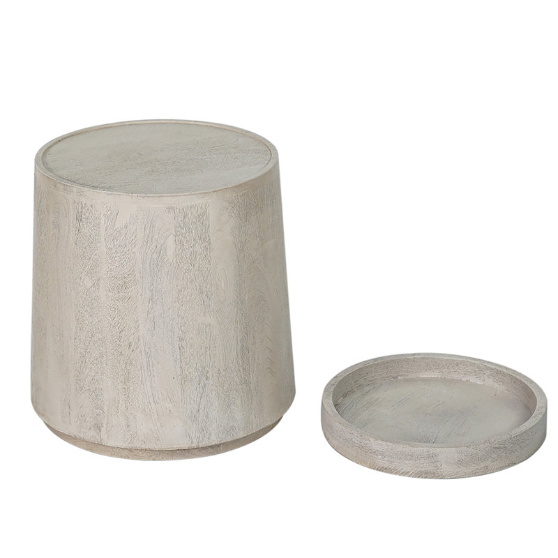 Table basse cylindrique avec plateau assorti - ensemble de 2