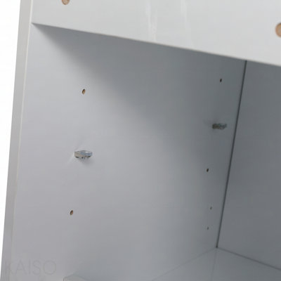Armoire latérale de salle de bain 12 po, portes à fermeture en douceur, conception à fixation flottante, blanc brillant (emballage Kd)