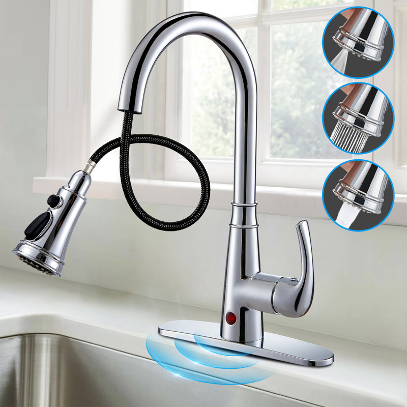 Robinet de cuisine sans contact, Chrome