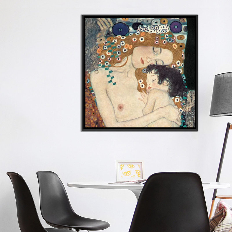 «Le Tre Et Della Donna, Square» par Gustav Klimt, impression sur toile tendue, H 37 po x l 37 po x P 1,5 po, Pas de tapis