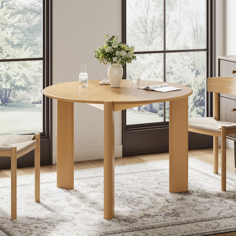 Table de salle à manger 42 po, H 29,64 po x L 41,57 po x l 41,57 po, Naturel