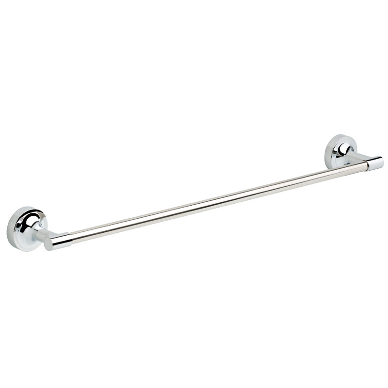 Polished Chrome 24-Inch Wall Mounted Single Towel Bar