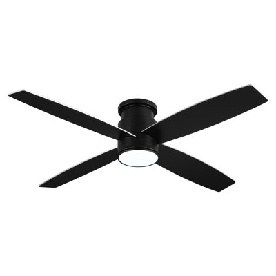 Ventilateur de plafond encastré à 4 pales en métal et bois Bonnitta