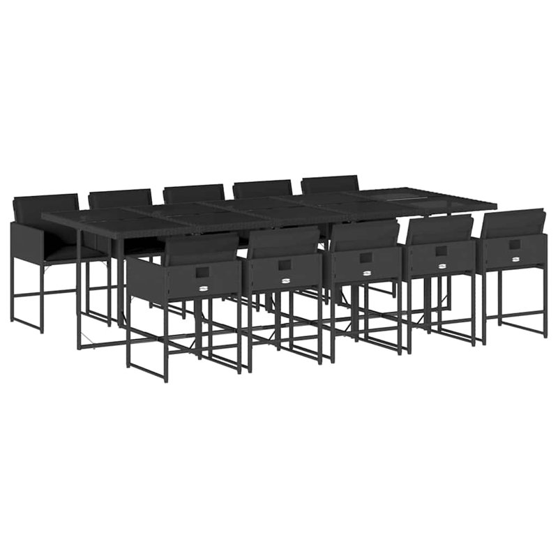 Patio Dining Set with, Black, Black