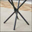 Table circulaire en verre trempé transparent avec pieds entrelacés en métal noir pour un décor moderne et minimaliste-1597896840